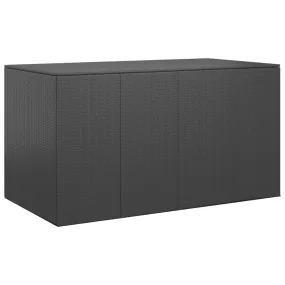 Garden Cushion Box PE Rattan 194x100x103 cm Black