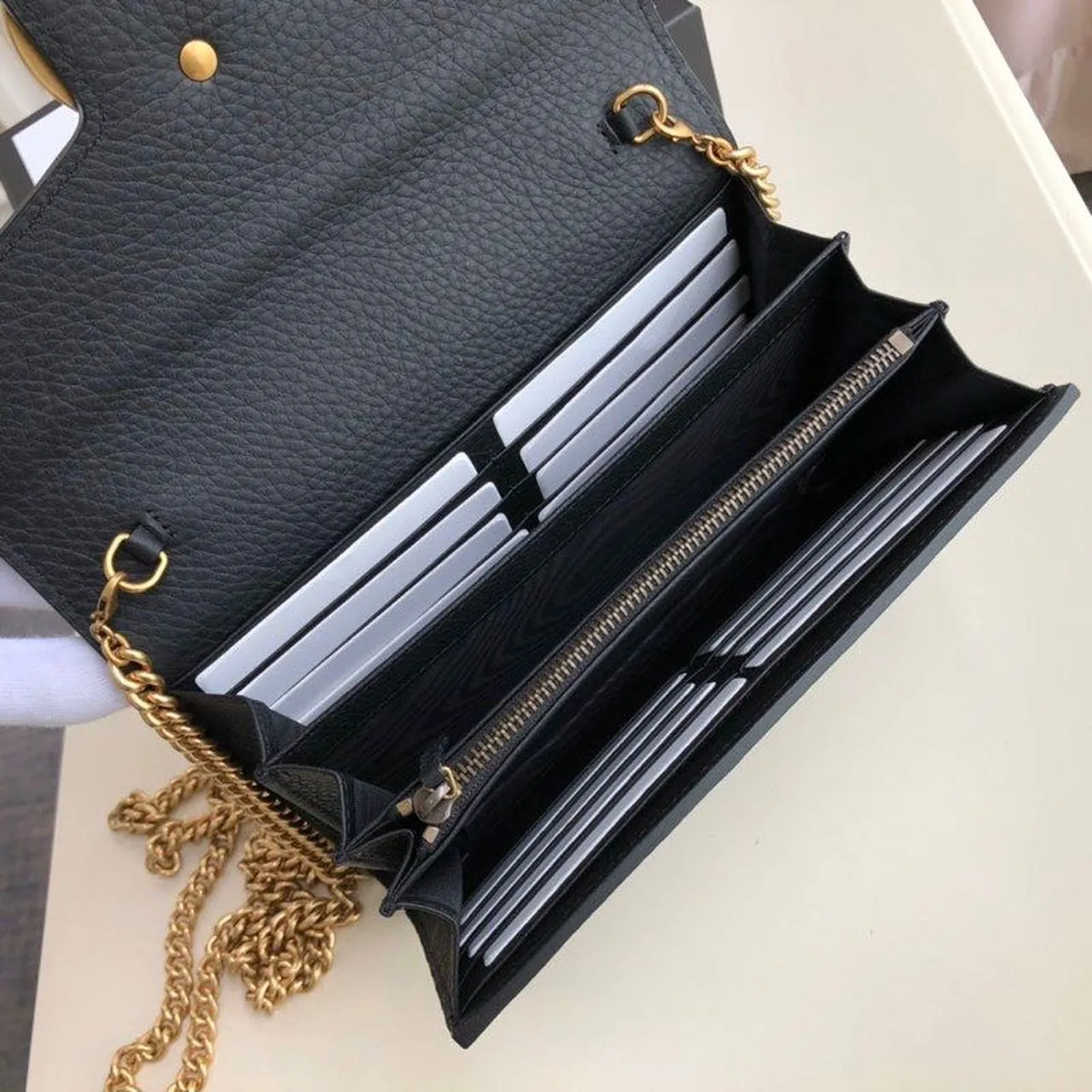 gg Marmont Mini Chain Bag Black For Women 7.9in/20cm gg