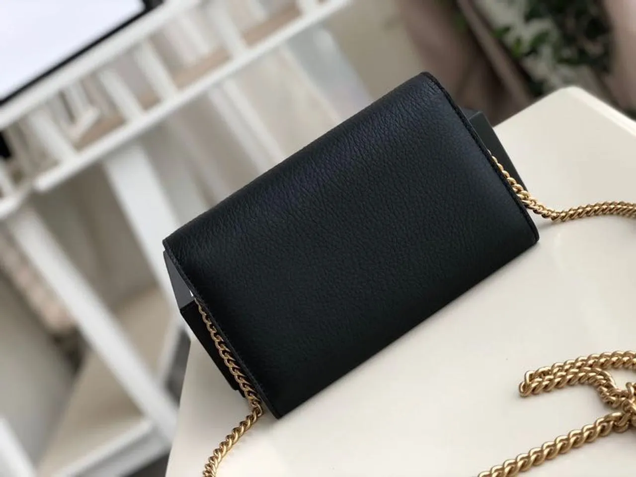 gg Marmont Mini Chain Bag Black For Women 7.9in/20cm gg