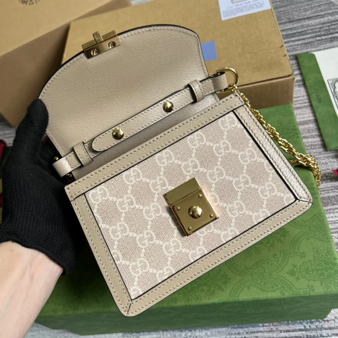 gg Ophidia gg Mini Shoulder Bag Beige For Women, Women&#8217;s Bags 6.9in/18cm gg 696180 UULAG 9682