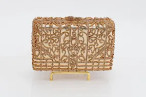 Gold Jeweled Rectangular Evening Bag