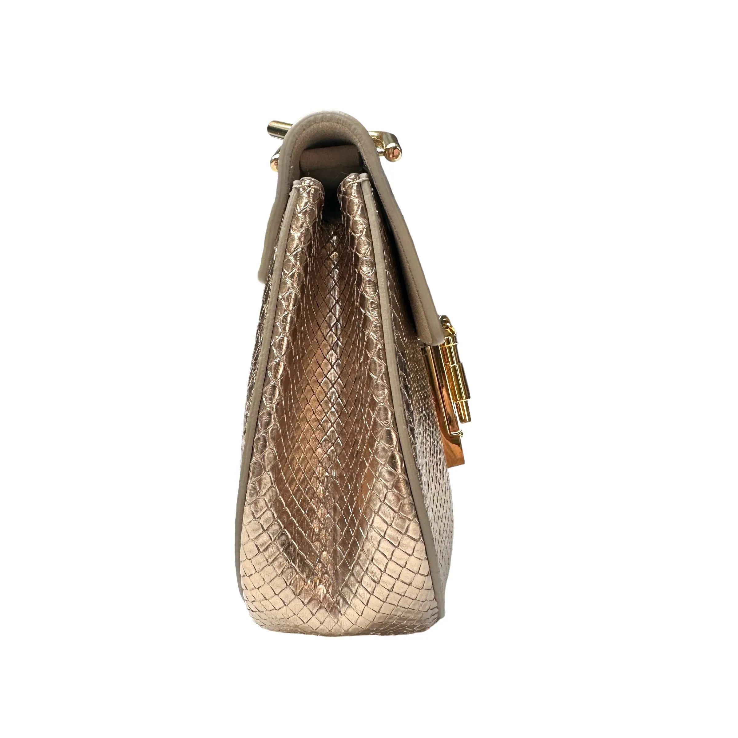 Gold Python Drew Bag