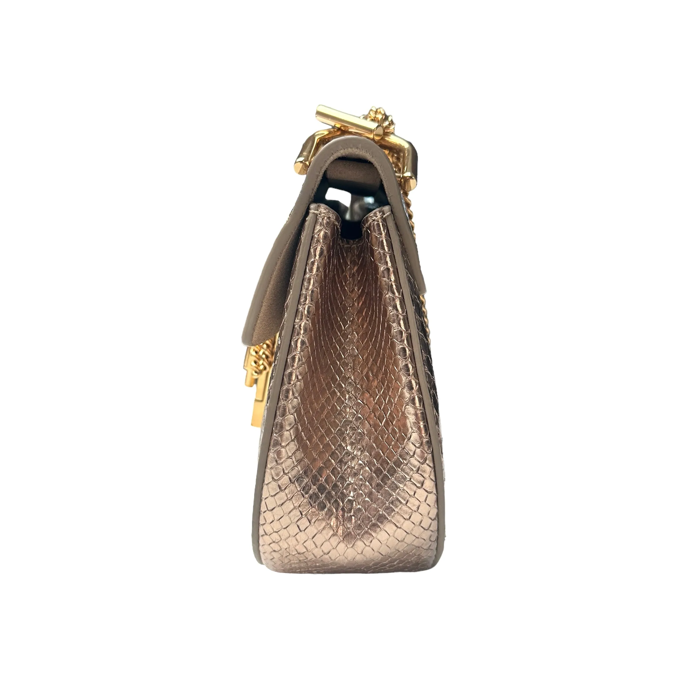 Gold Python Drew Bag