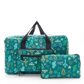 Green Irish Montage Foldable Holdall