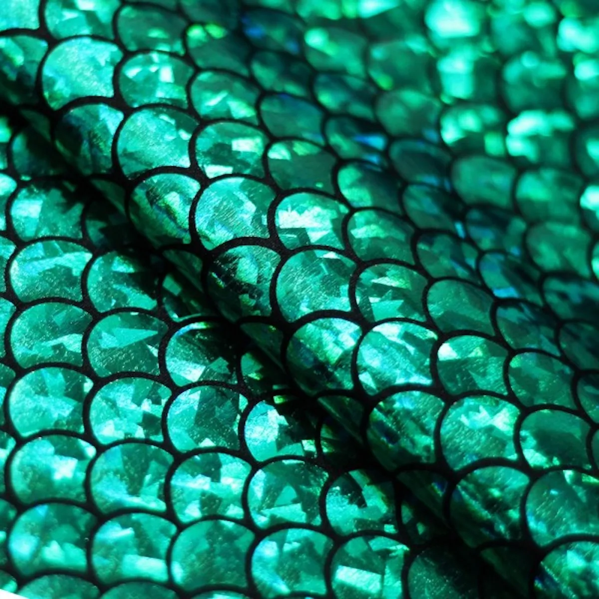 Green Mermaid Scale Spandex Fabric