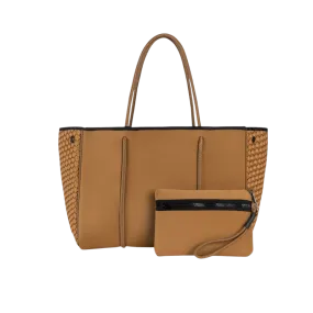 HA Bag Grayson Tote Bag Camel Woven