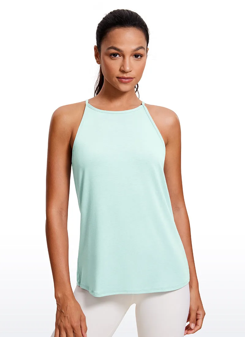 Halter Hip-Length High Neck Tank