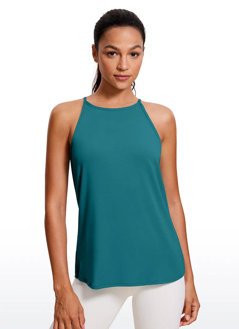 Halter Hip-Length High Neck Tank