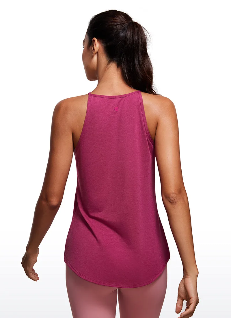 Halter Hip-Length High Neck Tank