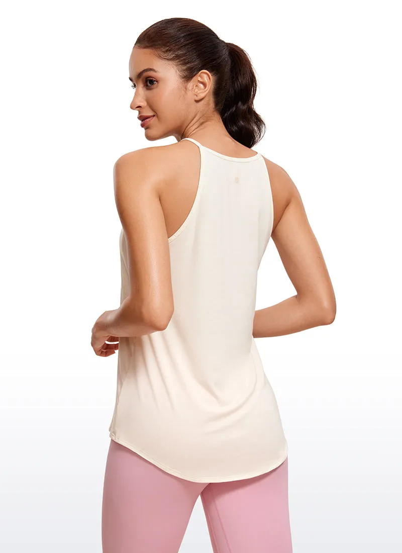 Halter Hip-Length High Neck Tank