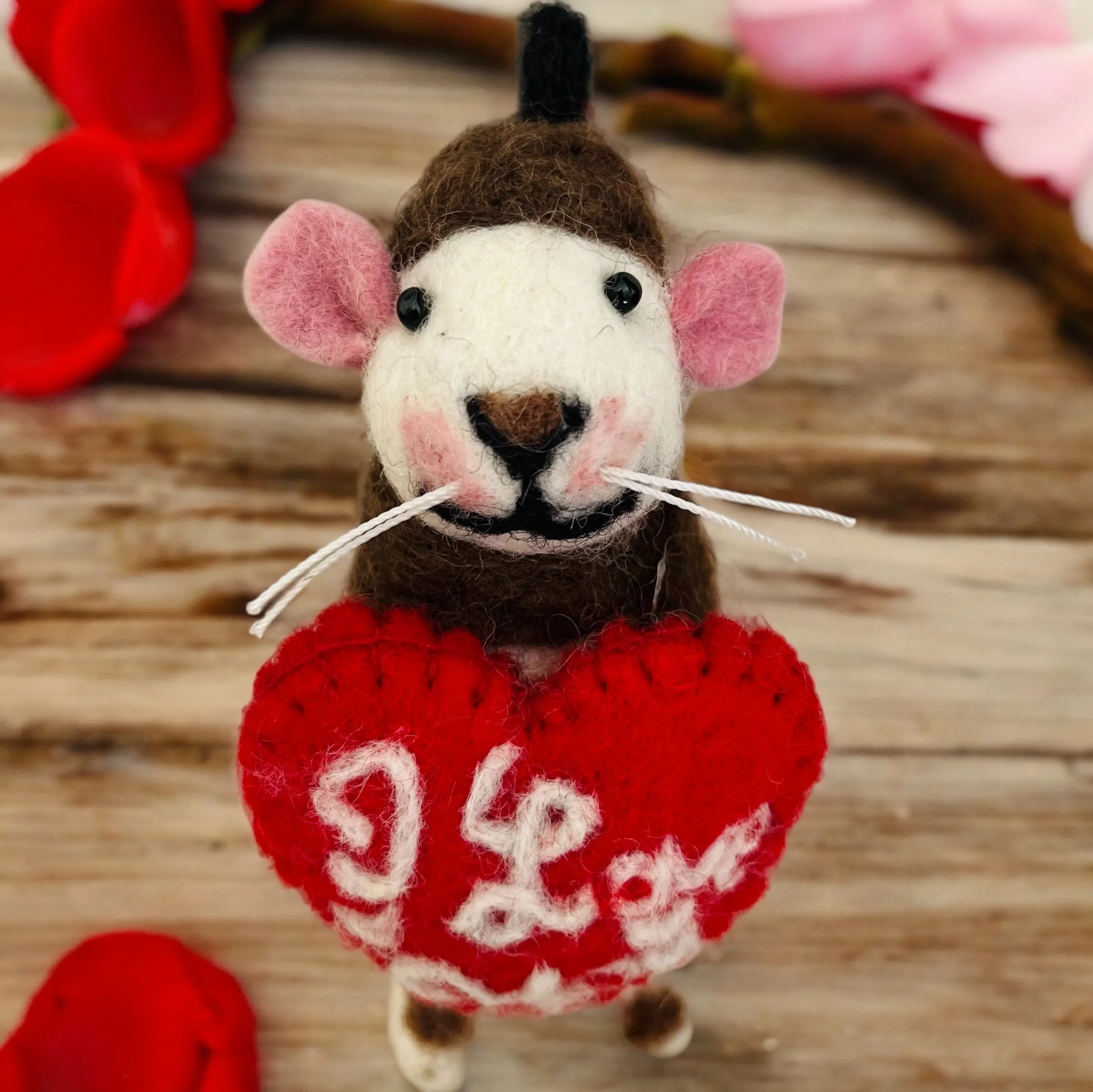 Hand Crafted I love You Mouse Valentine Engagement Gift Wedding Anniversary Gift for Wedding Couple Boyfriend Girlfriend Birthday Bride Gift