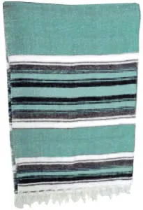 Handmade Striped Traditional Mexican Yoga Blanket