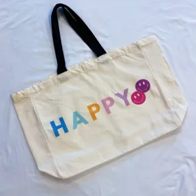 Happy & Smile Canvas Tote