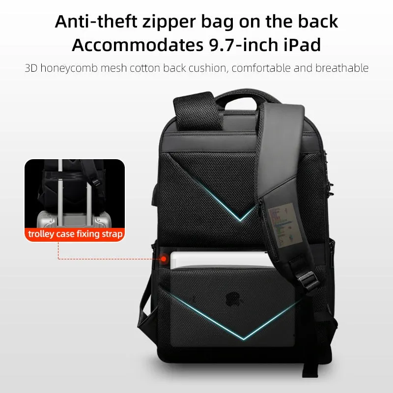 Hard Shell Laptop Backpack for Men 15.6 Inch with Lock Waterproof Backpack Anti-theft Backpacking