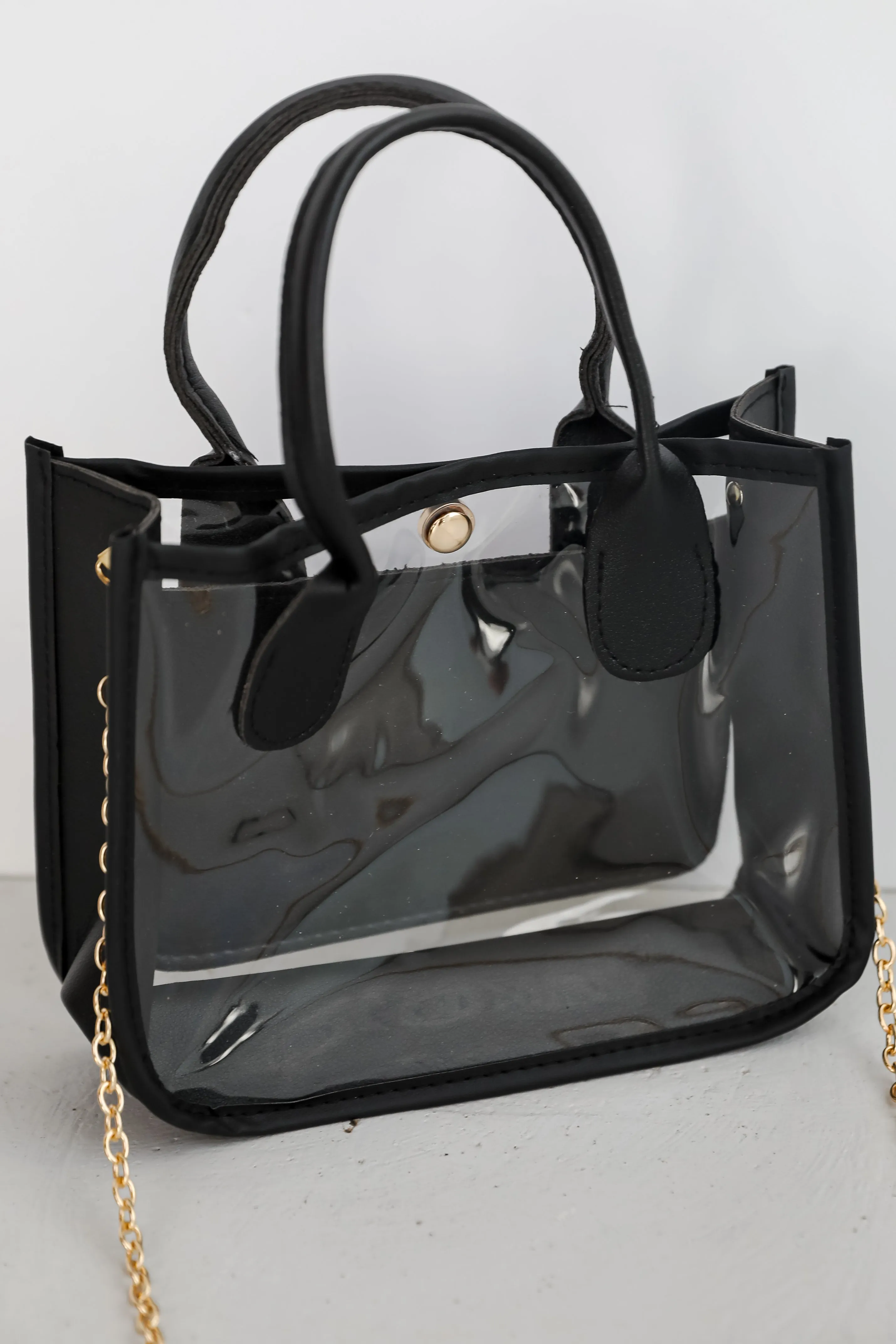 Head To The Stadium Black Clear Crossbody Bag