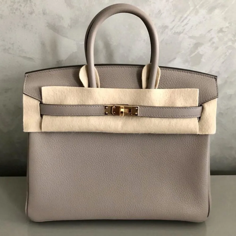 Hermès Birkin 25 Gris Asphalte Taurillon Novillo Gold Hardware GHW