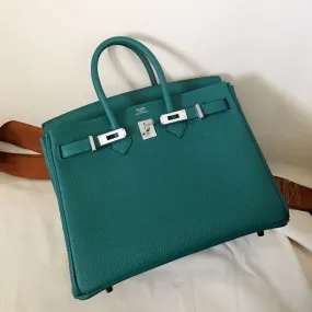 Hermès Birkin 25 Malachite Togo Palladium Hardware PHW A Stamp 2017 <!27349096>