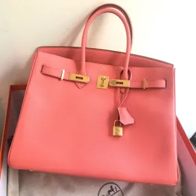 Hermès Birkin 35 Flamingo Epsom Gold Hardware GHW