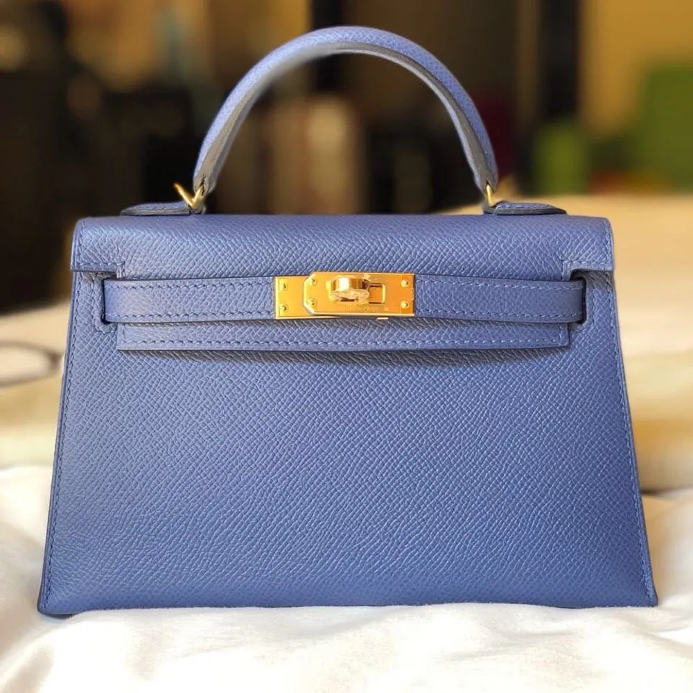 Hermès Kelly 20 Bleu Brighton Epsom Gold Hardware GHW