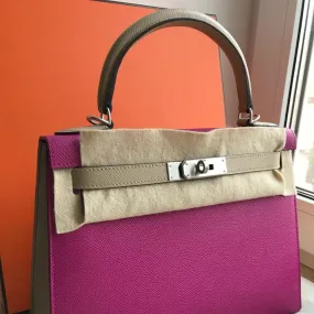 Hermès Kelly HSS 28 Rose Pourpre/Trench Sellier Epsom Palladium Hardware PHW