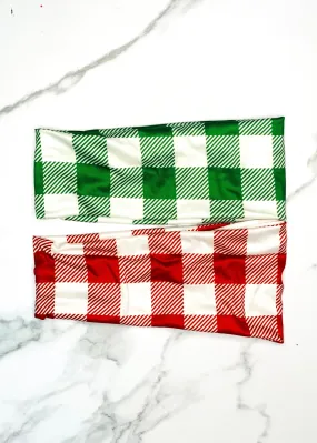 Holiday Plaid Extra Wide Yoga Headbands