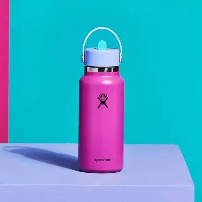 Hydro Flask 32oz Wide Mouth Flex Straw Water Bottle Holiday Punch