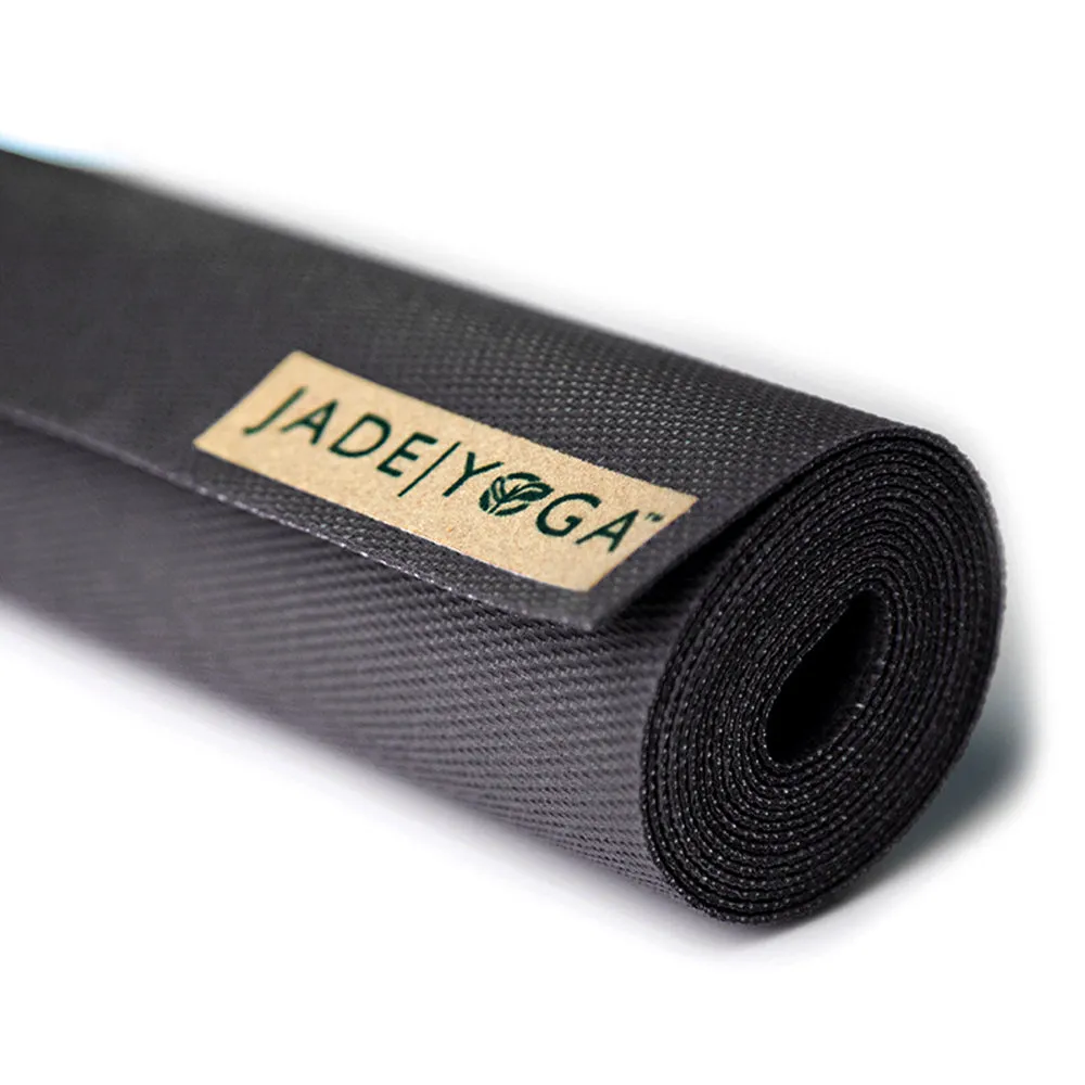 Jade Yoga Voyager Mat - Black & Jade Yoga Cork Yoga Block - Small   Jade Yoga Plant Based Mat Wash - 8 oz Starter Kit