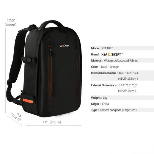 K&F (BLACK, 18L) CONCEPT BETA PHOTOGRAPHY BACKPACK 18L