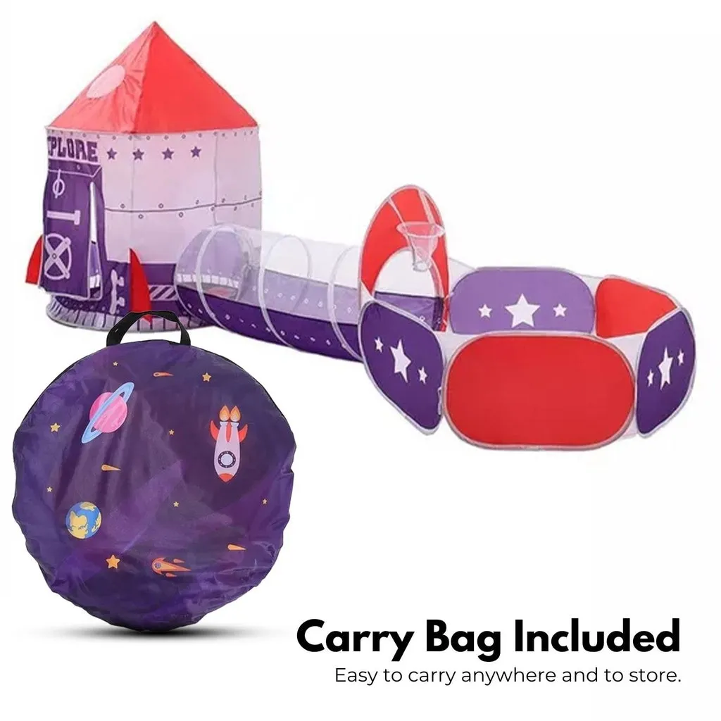 Kids 3 in 1 Spaceship Tent (Purple and Red)