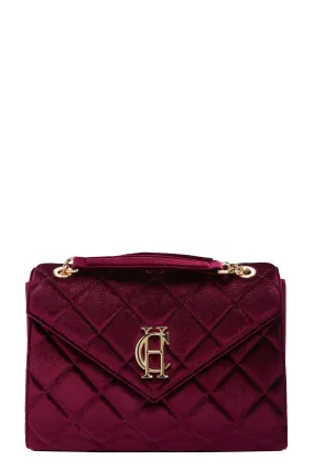 Knightsbridge Shoulder Bag (Merlot Velvet)