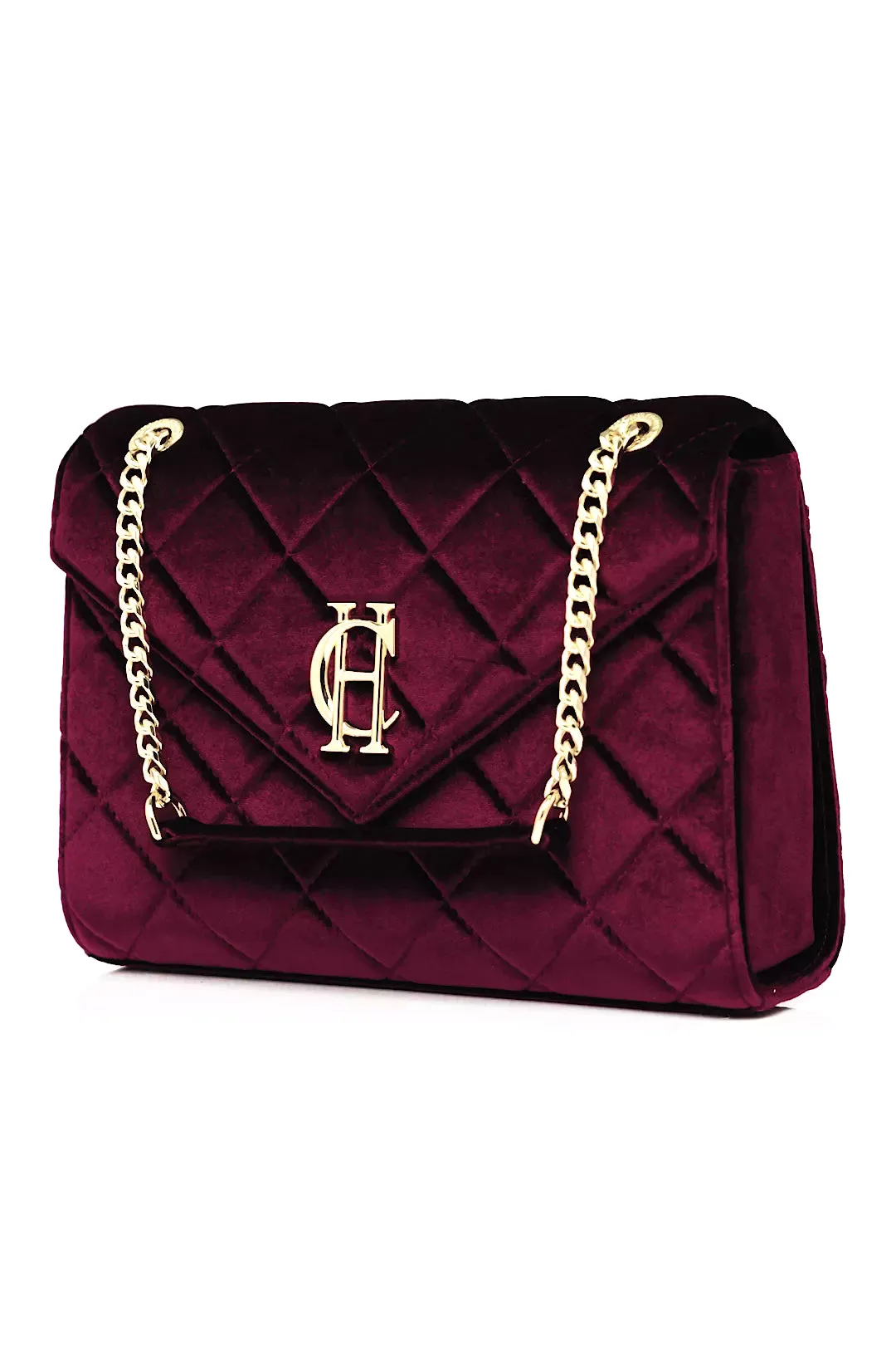 Knightsbridge Shoulder Bag (Merlot Velvet)