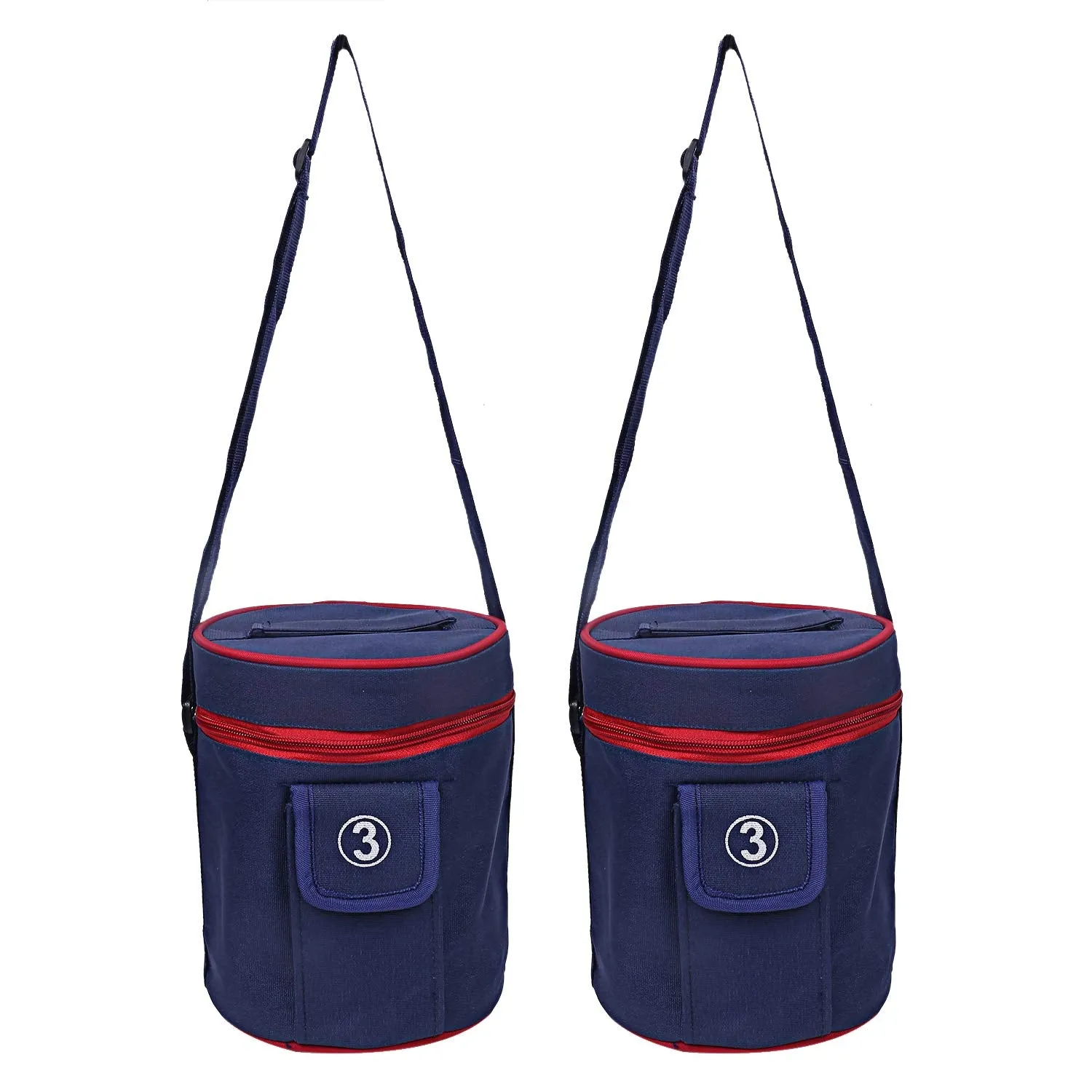 Kuber Industries 2 Piece Canvas Lunch Bag, Blue (Suitable for 3 Compartment)-CTKTC21474