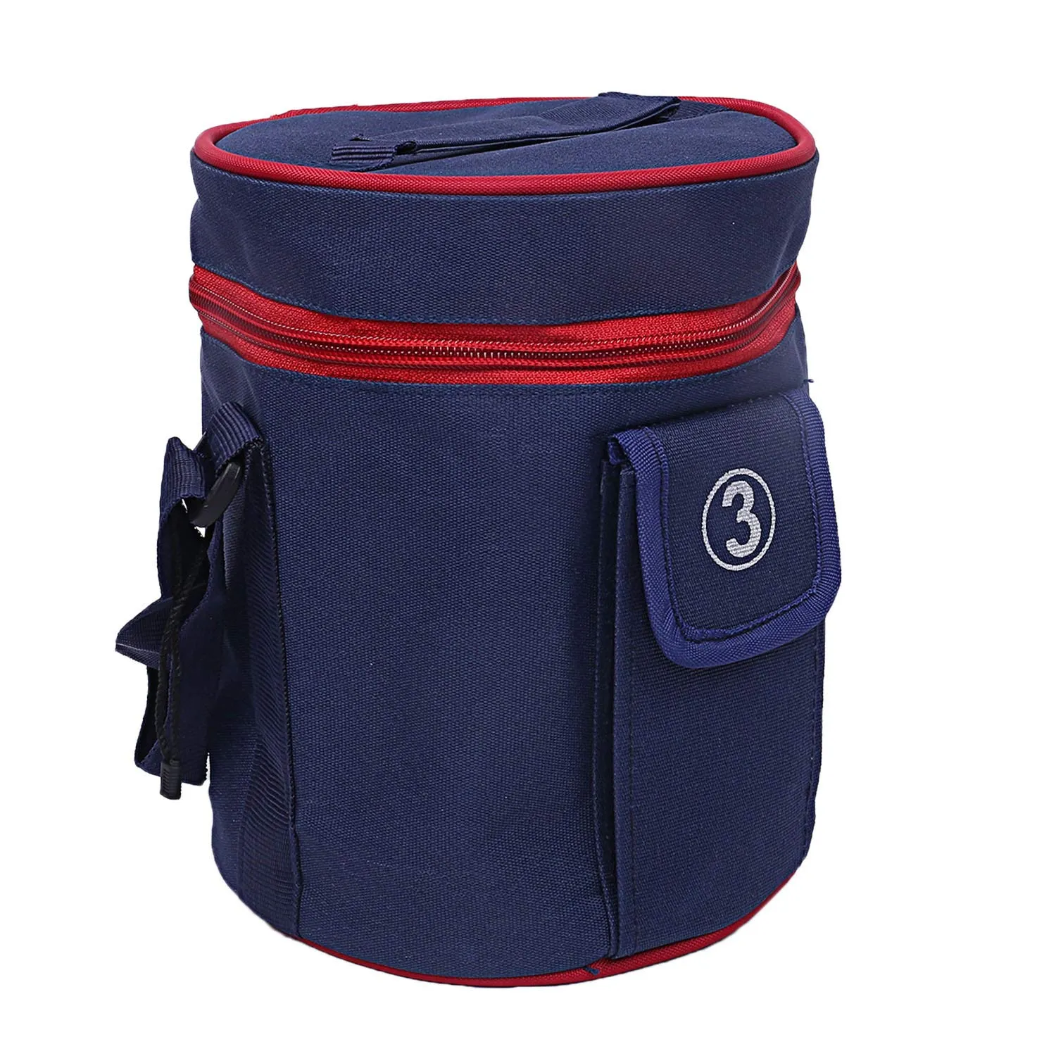 Kuber Industries 2 Piece Canvas Lunch Bag, Blue (Suitable for 3 Compartment)-CTKTC21474