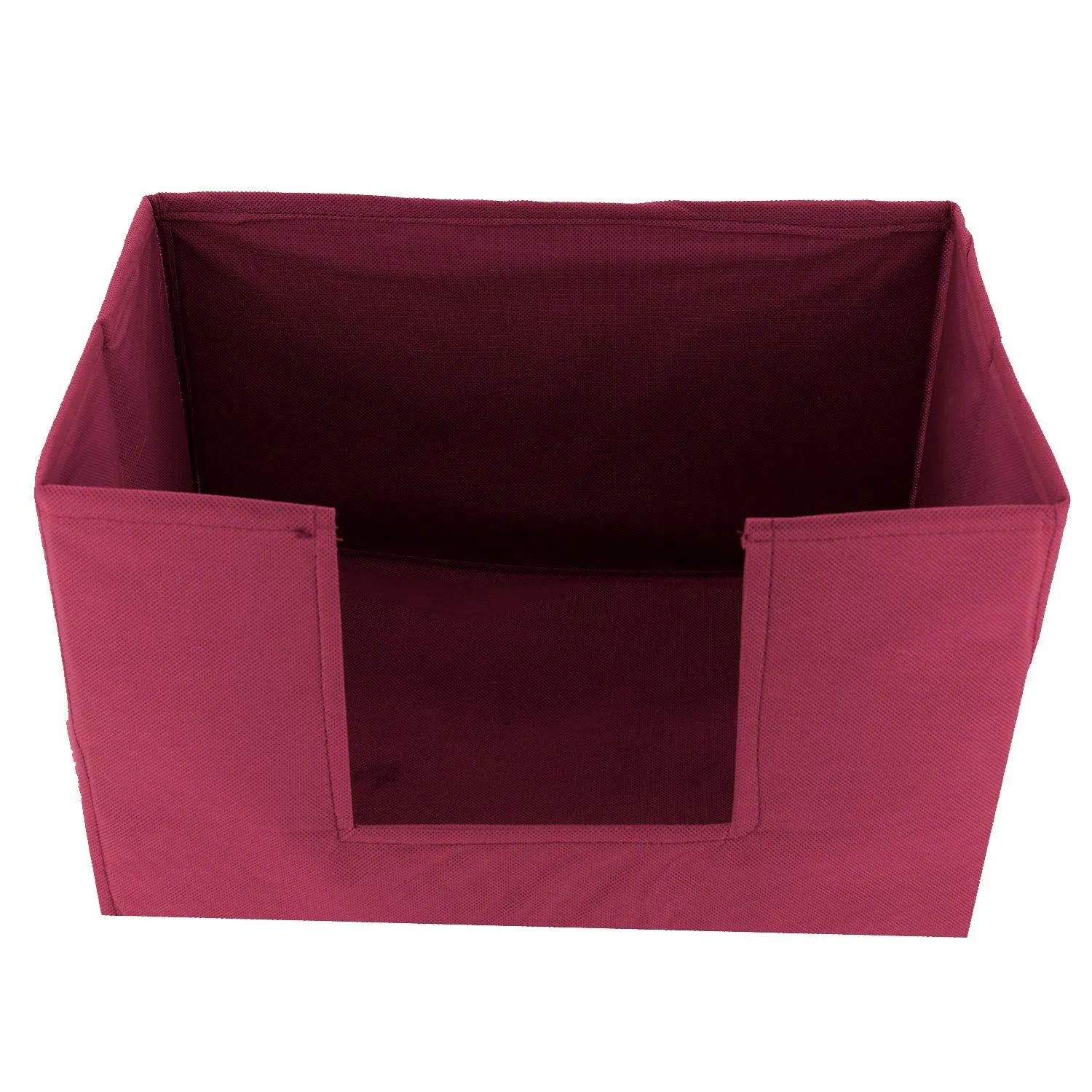 Kuber Industries 3 Pieces Large Capacity Space Saver Closet, Stackable and Foldable Saree, Clothes Storage Bag, Non-Woven Rectangle Cloth Saree Stacker Wardrobe Organizer (Maroon) CTKTC134580