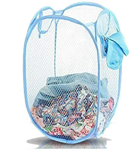 Kuber Industries Nylon 2 Piece Mesh Laundry Basket,30Ltr (Multi)-CTKTC021488