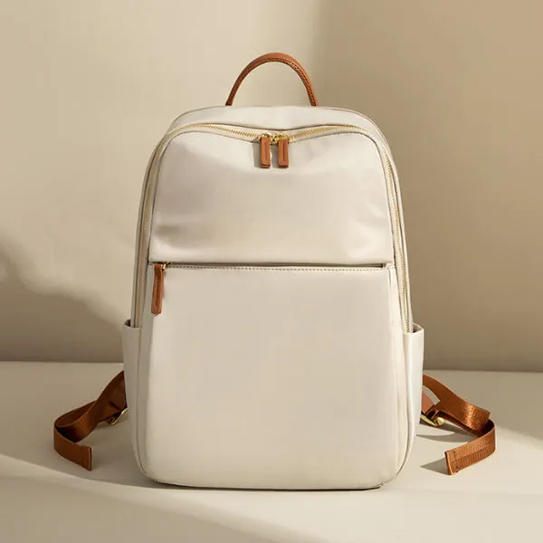 Laptop Apricot Backpack for Women, 15 Inch Computer Business Stylish Apricot Backpacks 女士筆記本電腦杏色背包，15 英寸電腦商務時尚杏色背包 KCBAG2254