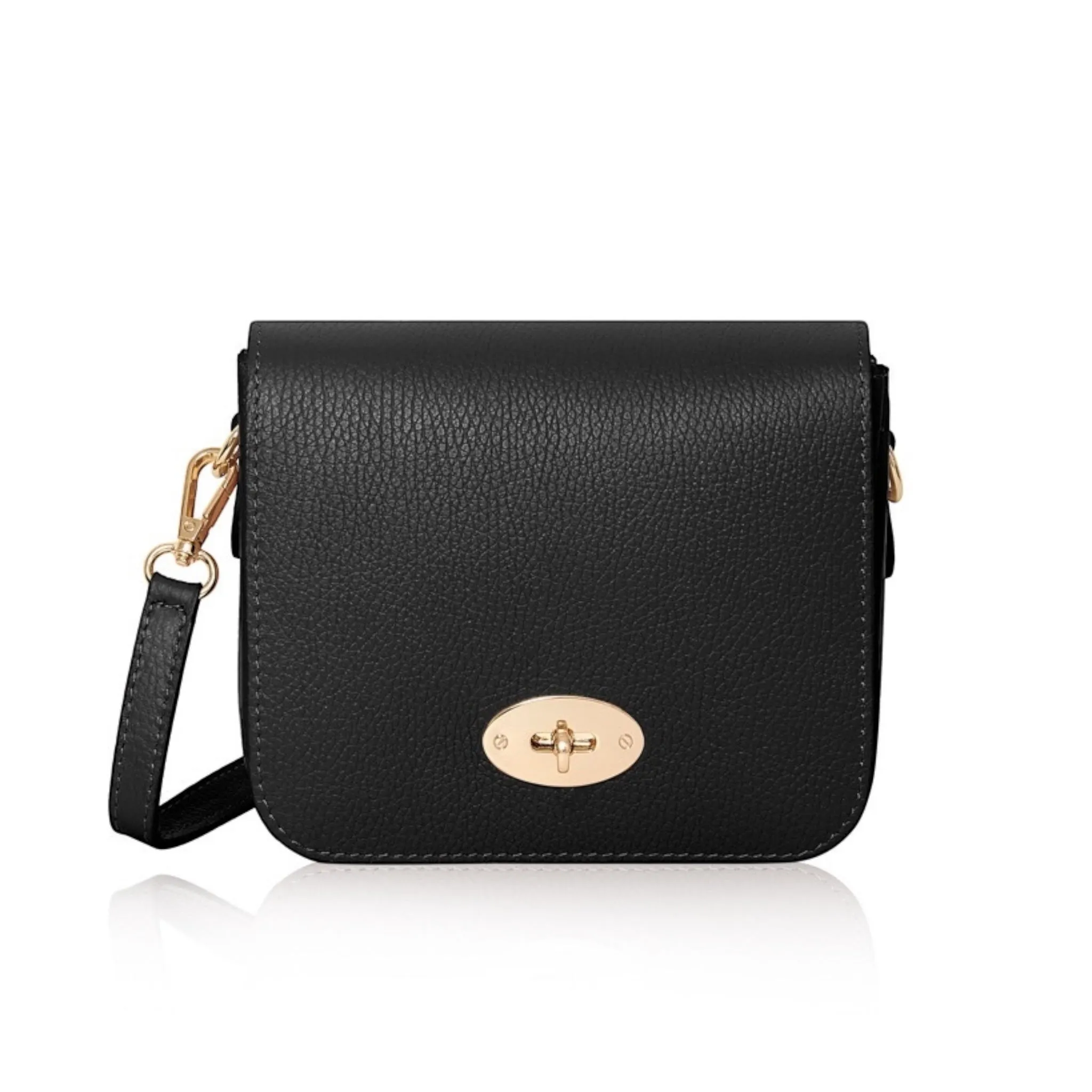 Leather Crossbody Bag Black