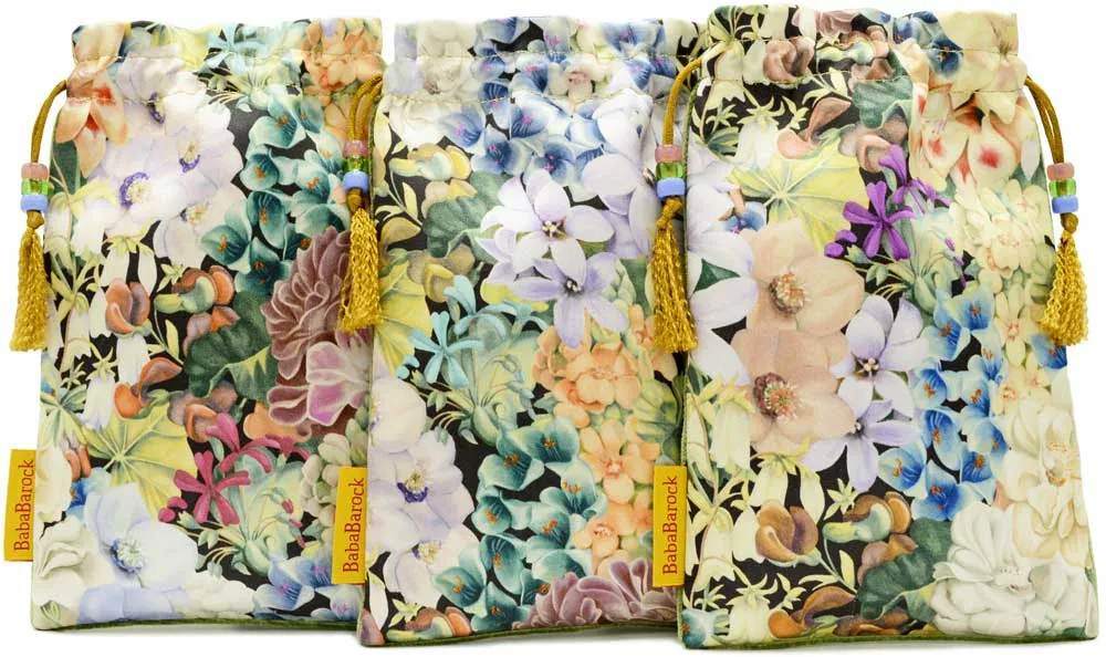 Liberty of London - floral silk print with jade green silk velvet