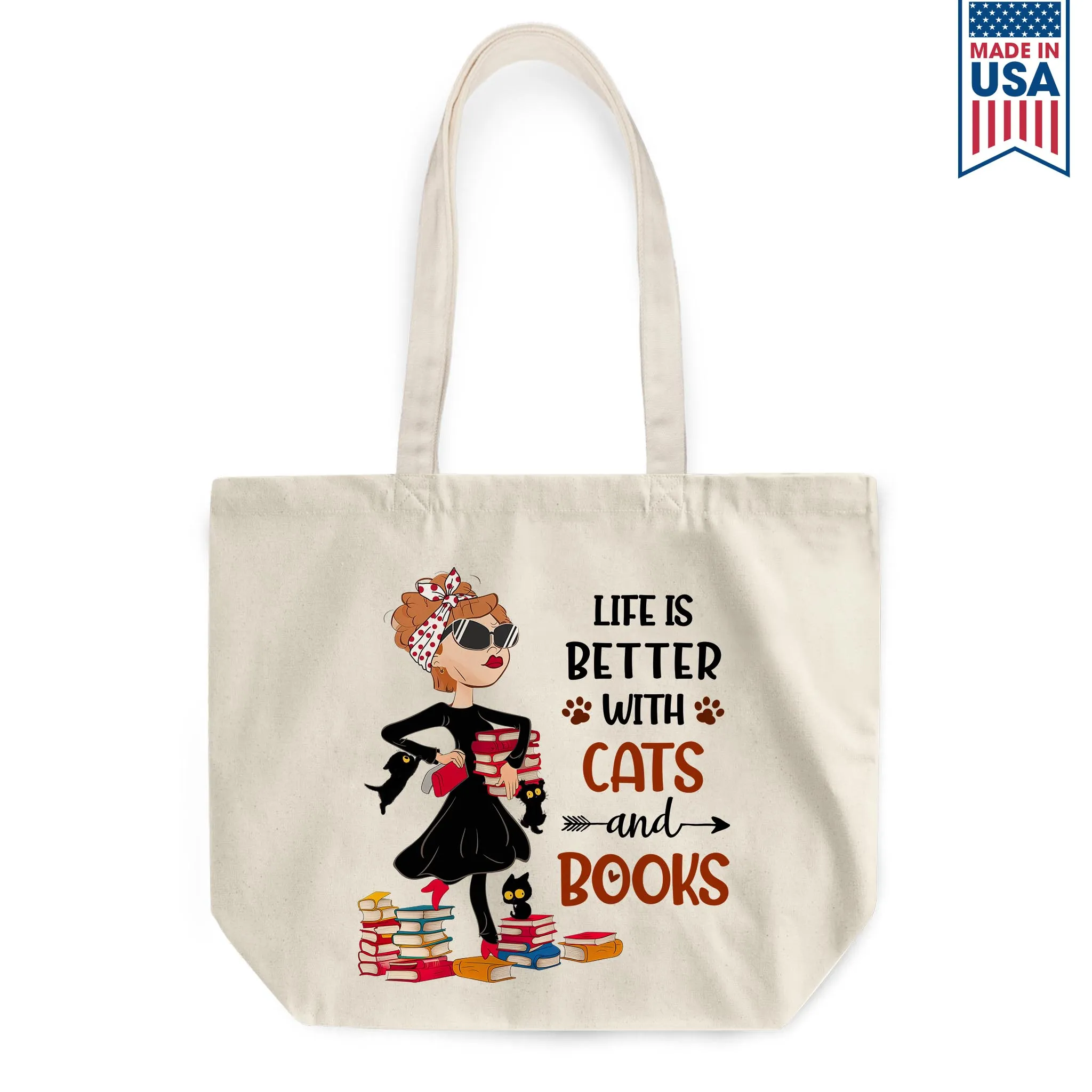 Life Is Better With Cats And Books Book Lovers Gift TBW475