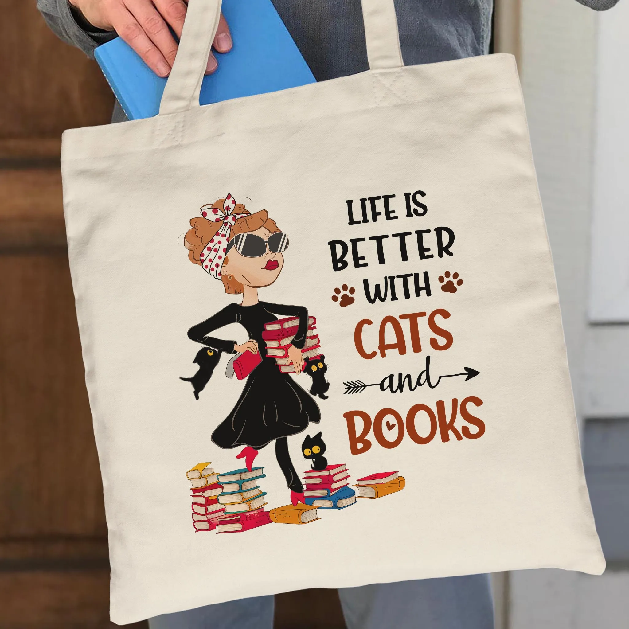 Life Is Better With Cats And Books Book Lovers Gift TBW475