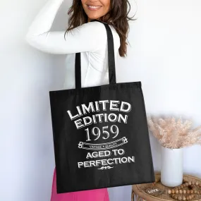 Limited Edition 1959 Tote Bag, Aged to Perfection, Birthday Gift, Cotton Bag, Vintage Quality, Perfect for Life