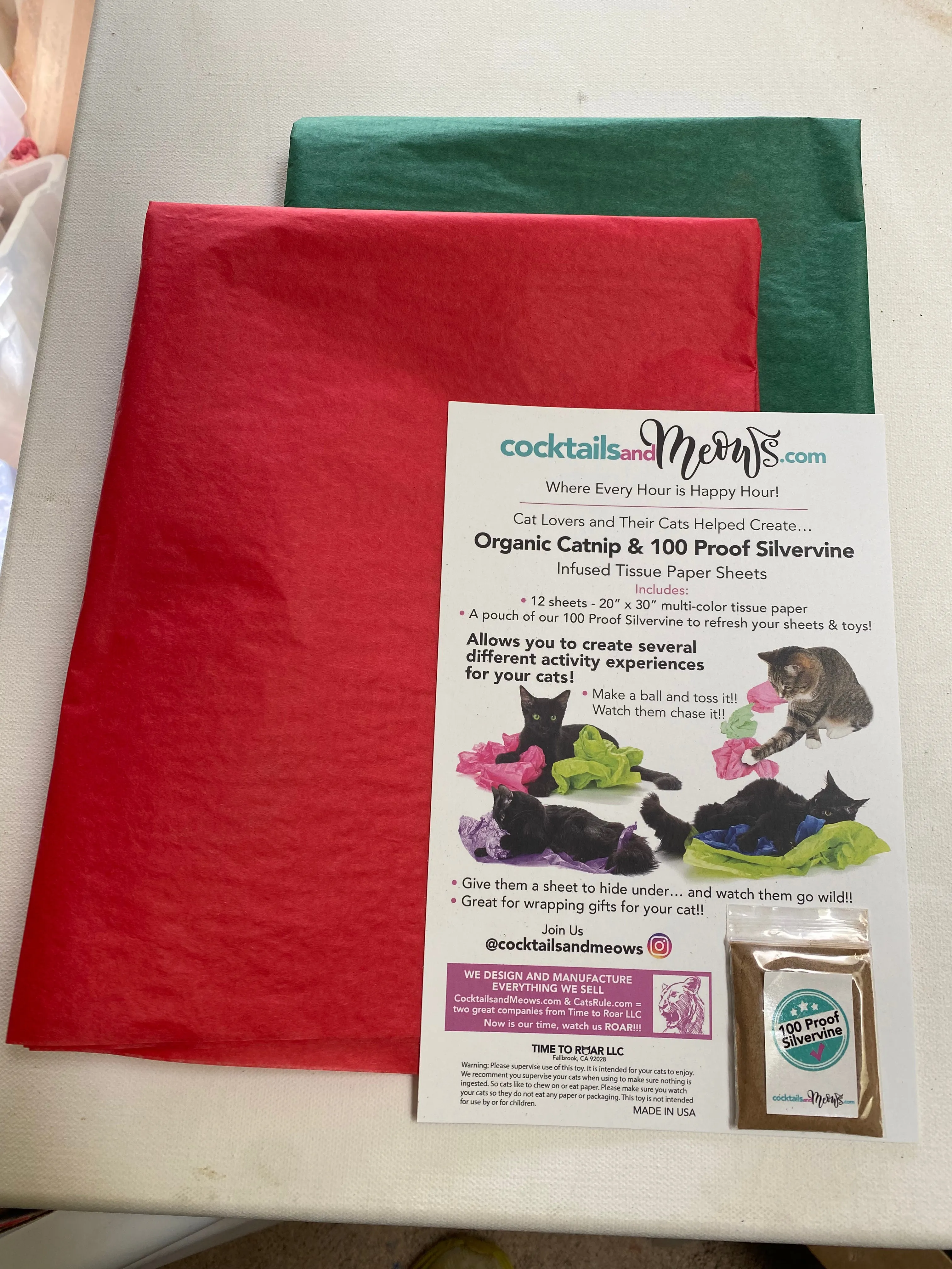 Limited Edition Holiday Organic Catnip & Silvervine Infused Paper Sheets