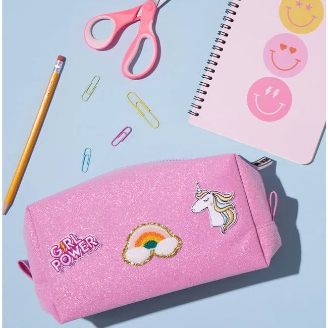 Little Chicken Glitter Pink Pouch Patched