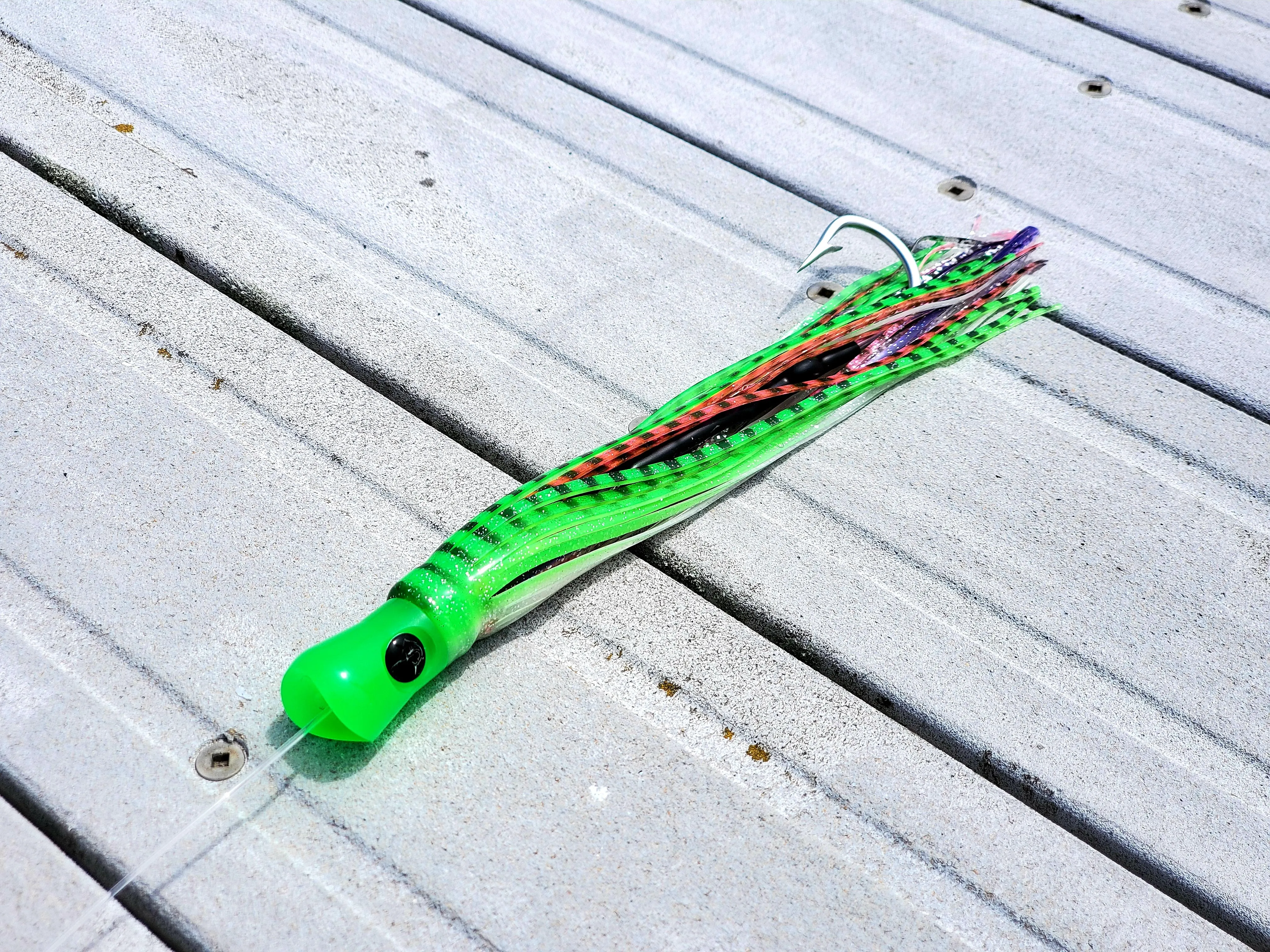 Lobo Lures #240 Super Glow Skipjack Hybird Gamefish 7" Flippy Floppy Daisy Chain!