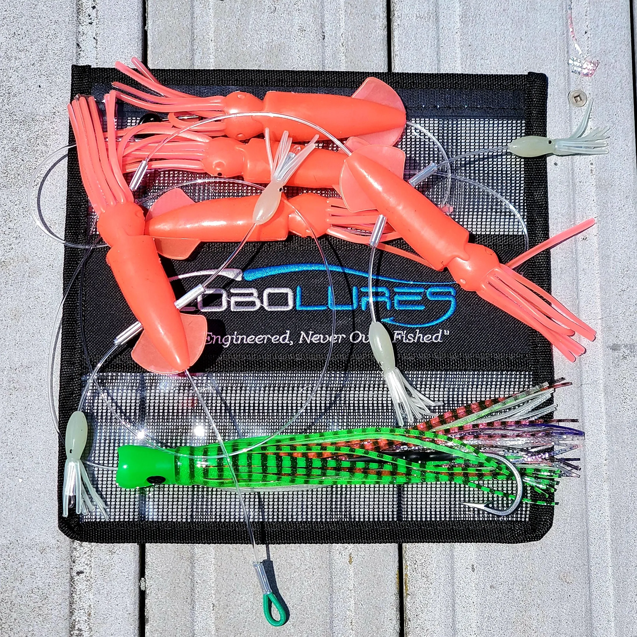 Lobo Lures #240 Super Glow Skipjack Hybird Gamefish 7" Flippy Floppy Daisy Chain!