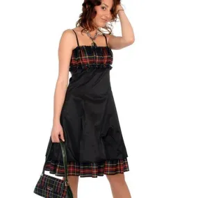 Lona Short Tartan Dress With Taffeta Insert