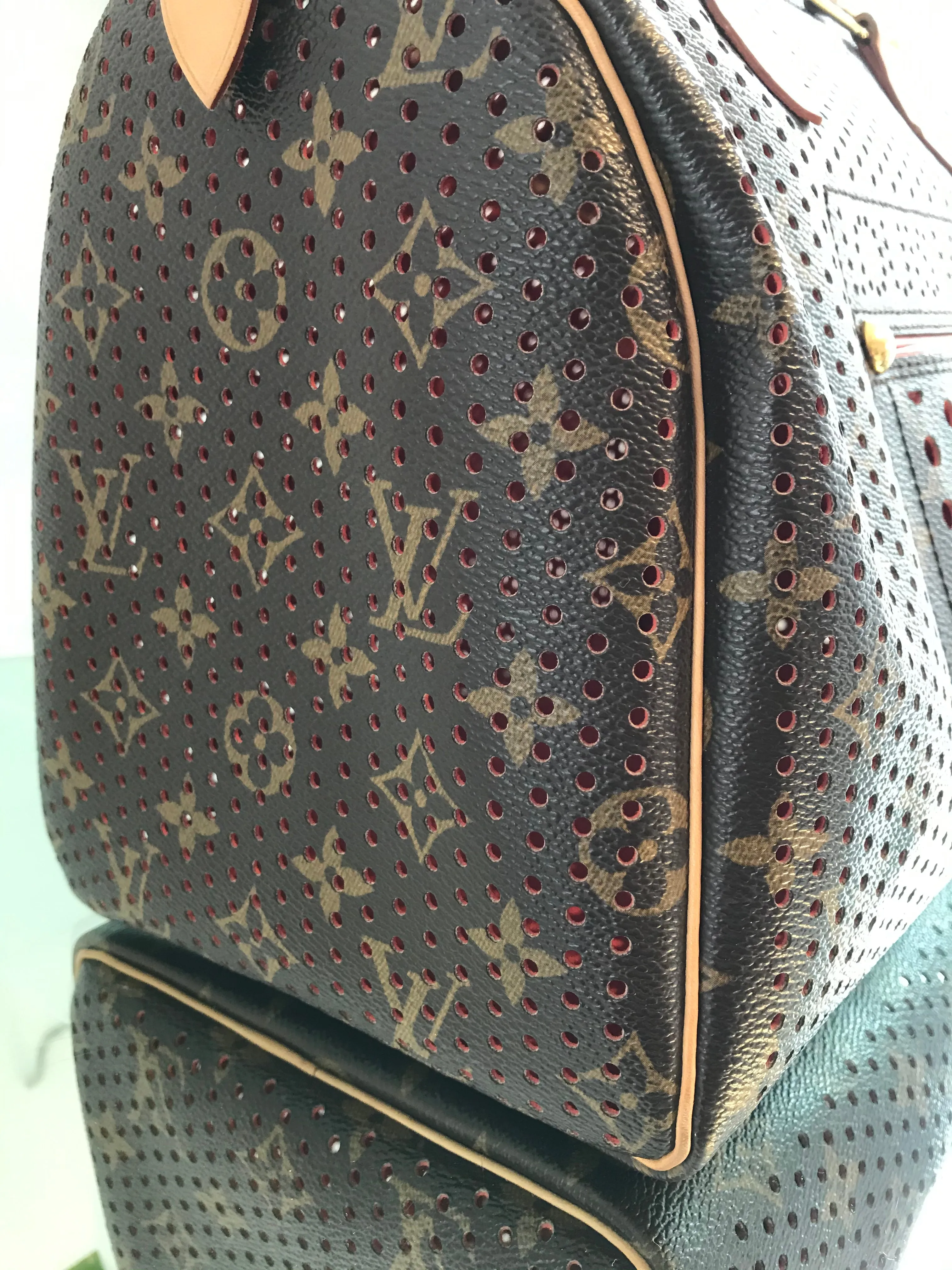 LOUIS VUITTON Limited Edition Fuchsia Monogram Perforated Speedy 30 Bag