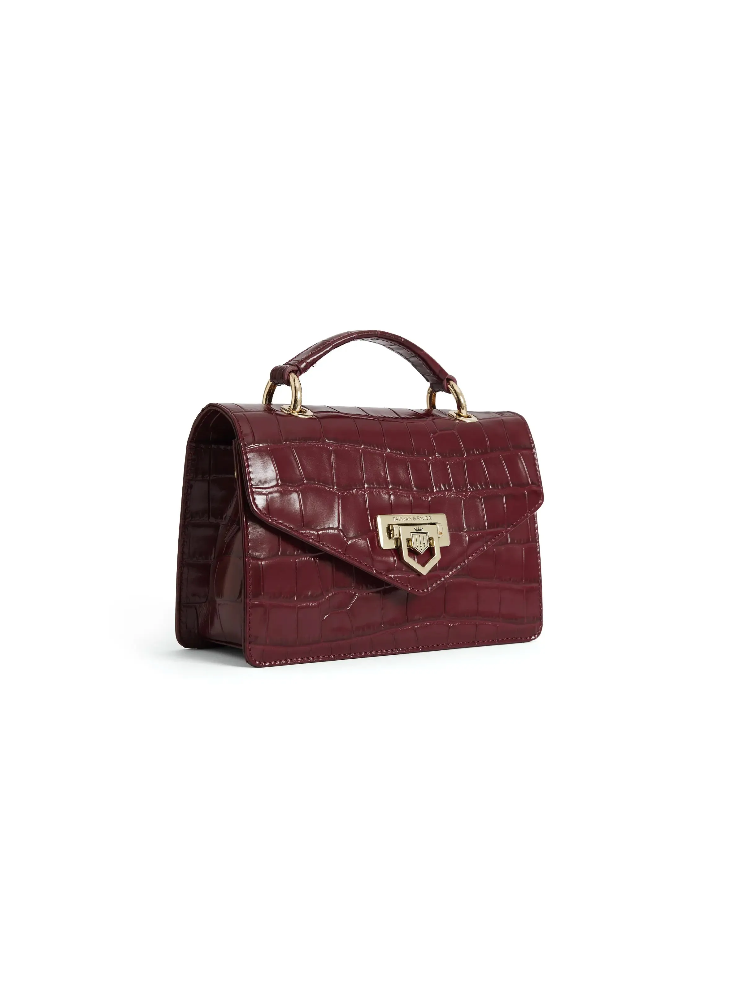 Loxley Mini Cross Body Bag - Ruby Croc Leather