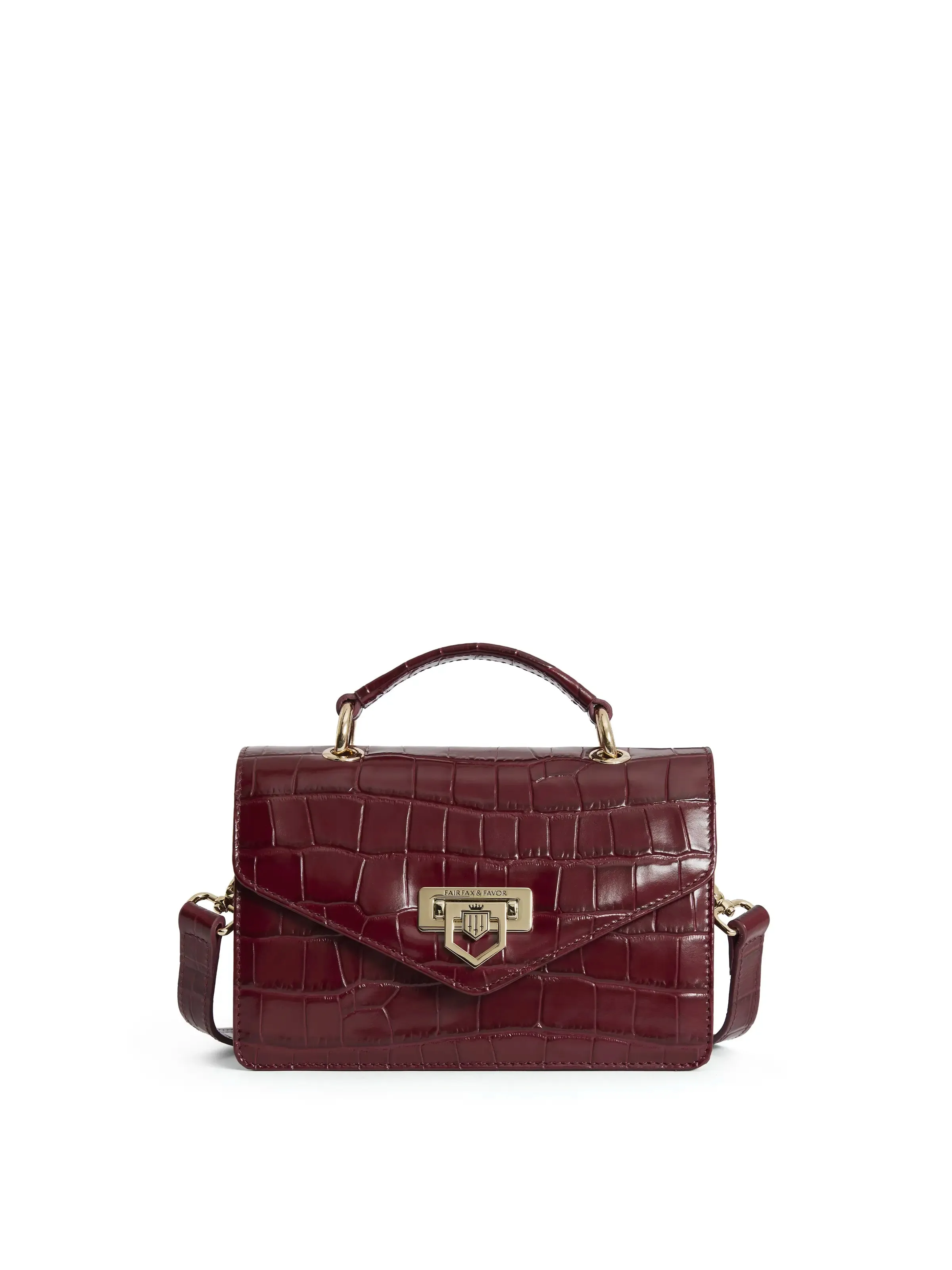 Loxley Mini Cross Body Bag - Ruby Croc Leather