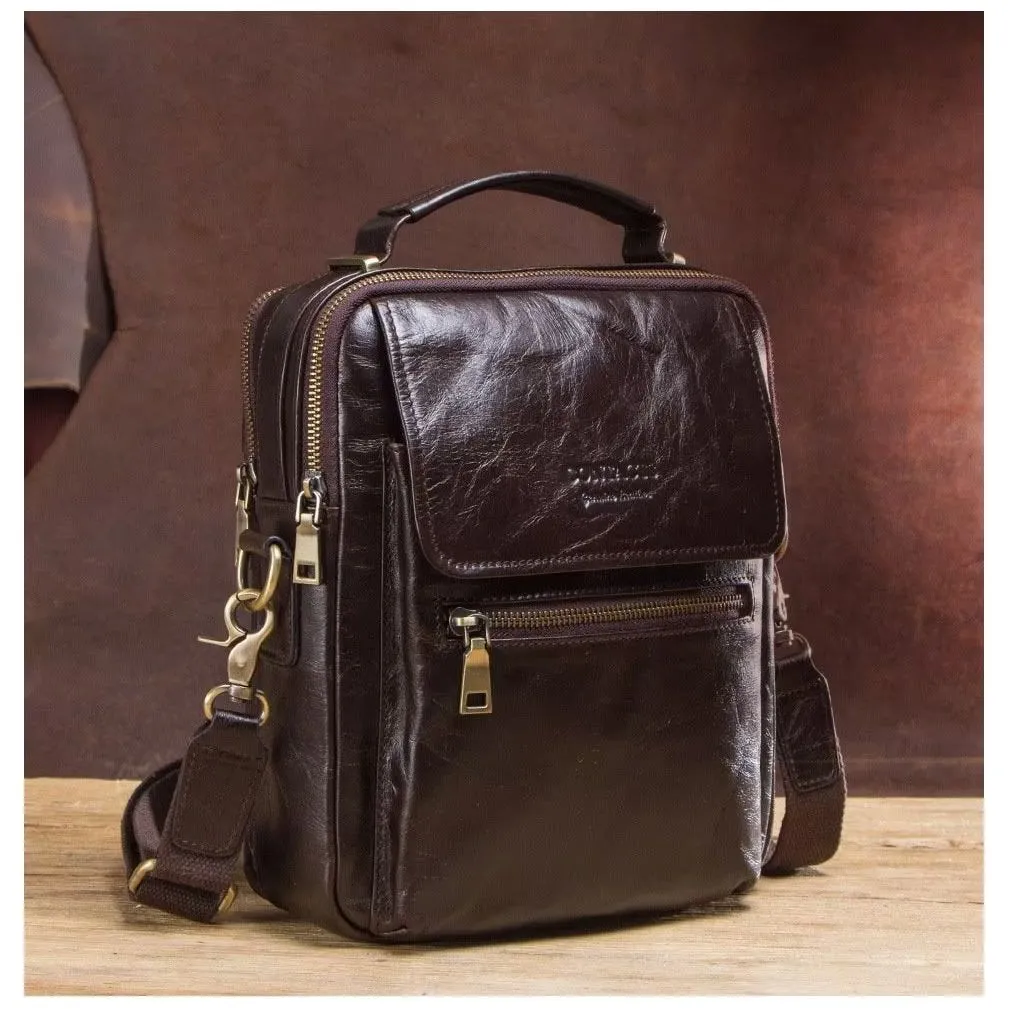 Luxury Leather Flap Buckled Crossbody Bag